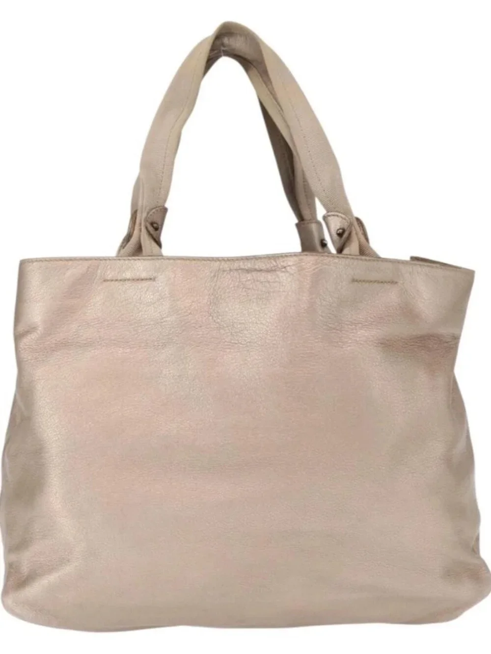Salvatore Ferragamo Vala Tote Bag Leather Beige Auth BA9685
